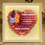 To My Badass Daughter - Personalized Flower Shadow Box With LED Light