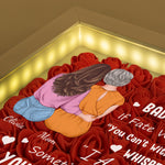To My Badass Daughter - Personalized Flower Shadow Box With LED Light
