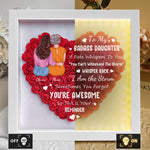 To My Badass Daughter - Personalized Flower Shadow Box With LED Light