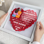 To My Badass Daughter - Personalized Flower Shadow Box With LED Light