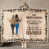 To My Badass Daughter - Personalized Wearable Blanket Hoodie