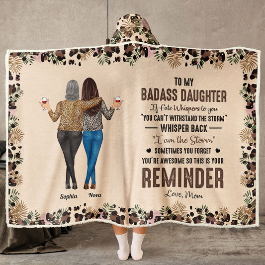 To My Badass Daughter - Personalized Wearable Blanket Hoodie