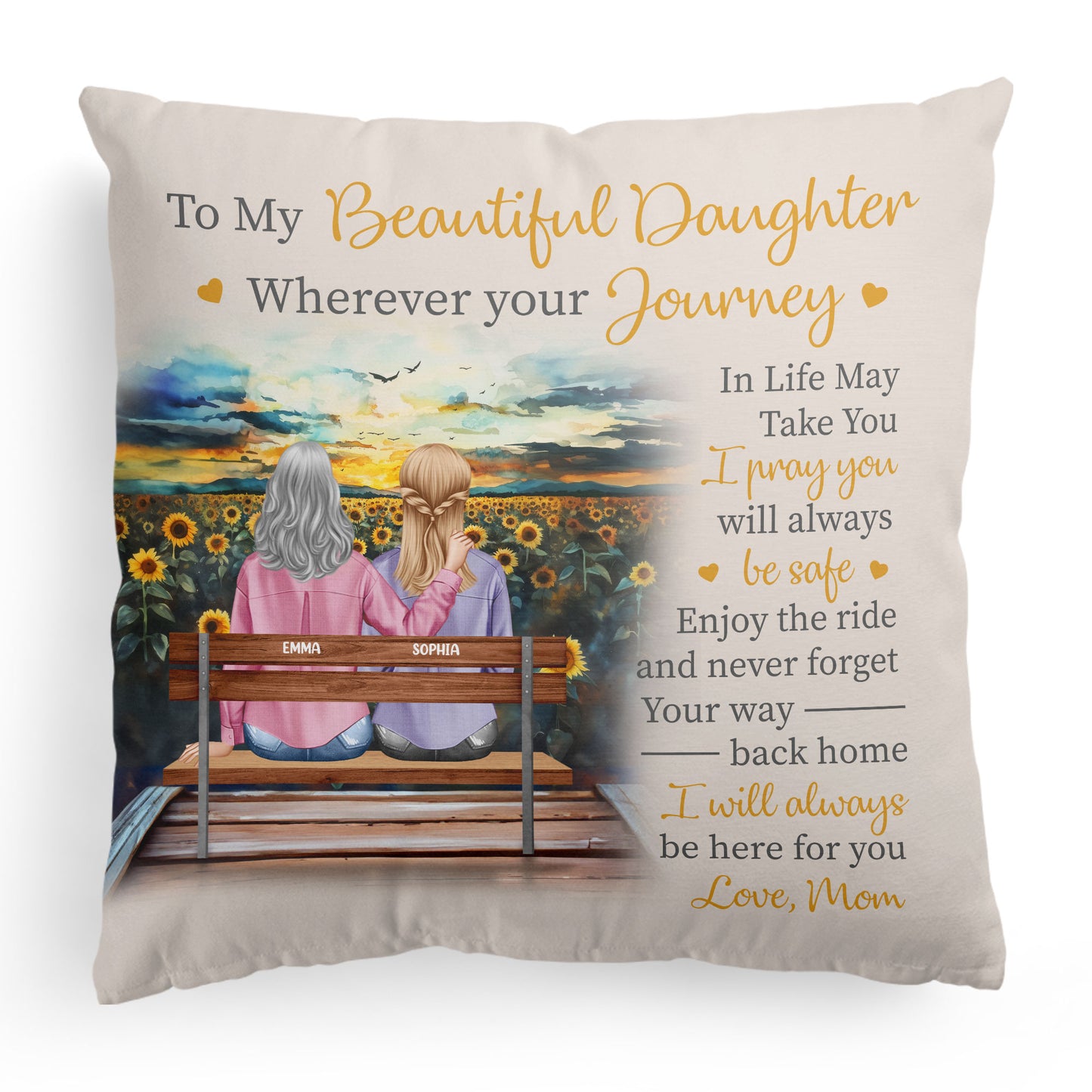 To My Beautiful Daughter Be Here For You - Personalized Pillow (Insert Included)