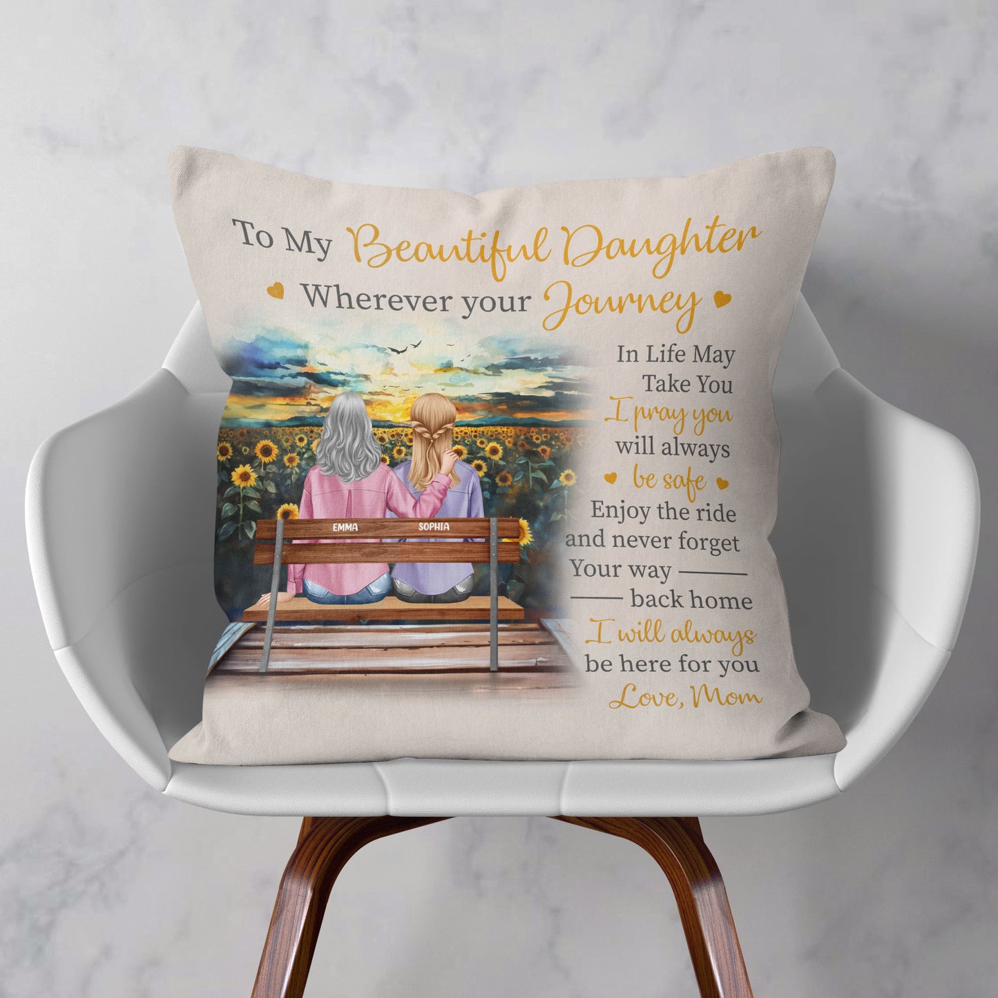 To My Beautiful Daughter Be Here For You - Personalized Pillow (Insert Included)