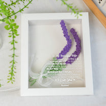 To My Beautiful Wife - Personalized Crochet Flower Shadow Box With LED Light