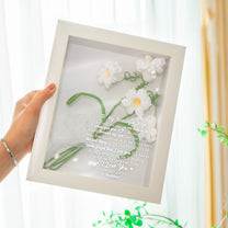 To My Beautiful Wife - Personalized Crochet Flower Shadow Box With LED Light