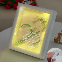 To My Beautiful Wife - Personalized Crochet Flower Shadow Box With LED Light