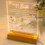 To My Bestie Gifts - Personalized LED Light Acrylic Plaque With Infinity Necklace