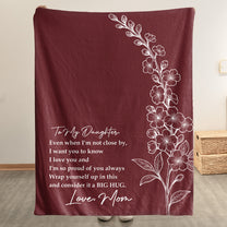 To My Daughter From Mom Custom Birth Flower - Personalized Blanket