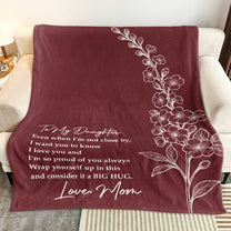 To My Daughter From Mom Custom Birth Flower - Personalized Blanket