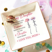 To My Daughter Gift Birth Month Flowers - Personalized Jewelry Dish