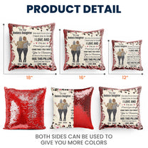To My Daughter Gift Hug This Pillow Until You Can Hug Me - Custom Sequin Pillow