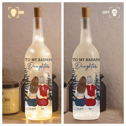To My Daughter Gift Whisper Back I Am The Storm - Personalized Bottle Lamp