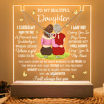 To My Daughter Gifts - Personalized LED Light Acrylic Plaque With Infinity Necklace