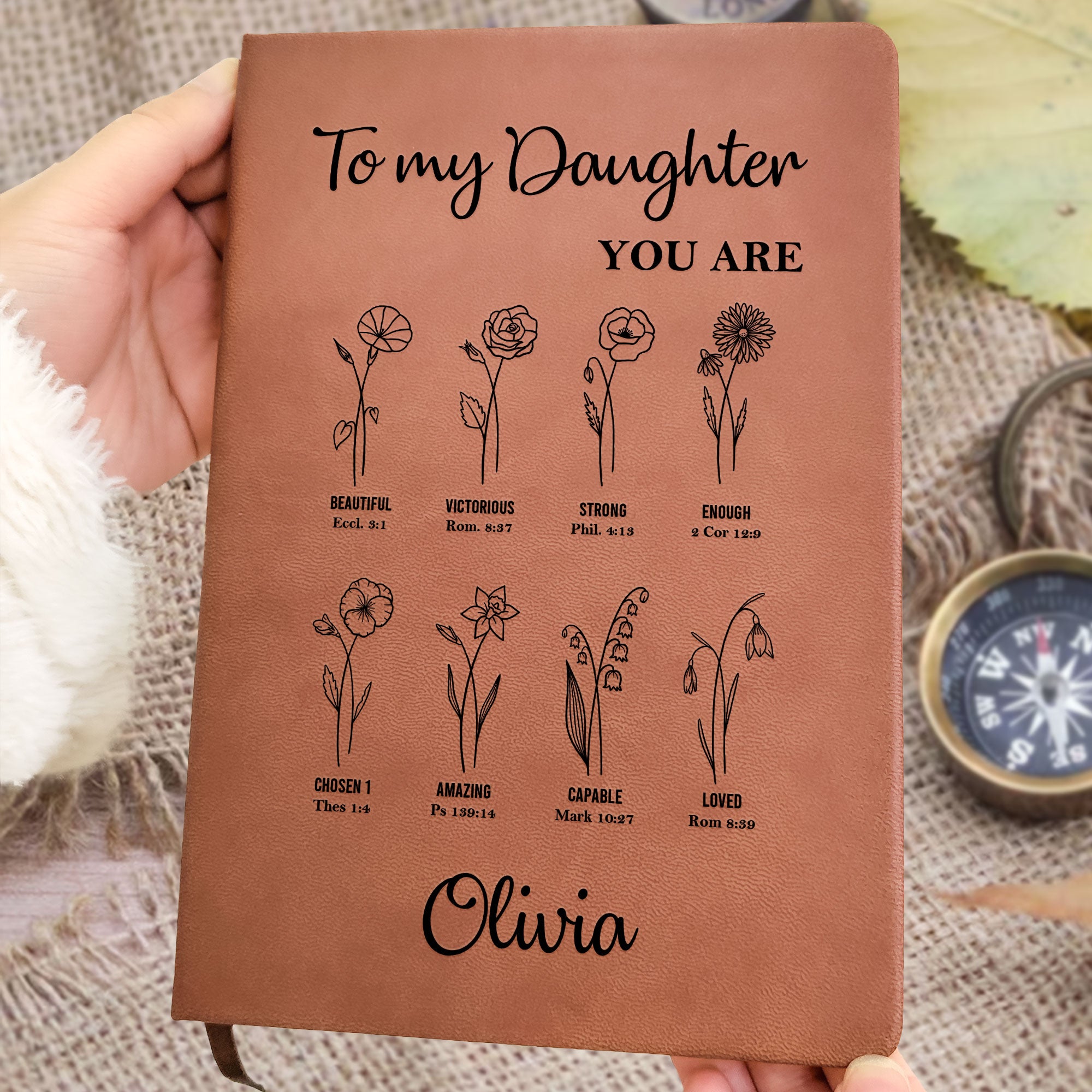 To My Daughter God Says You Are Christian Journal - Personalized Leather Journal