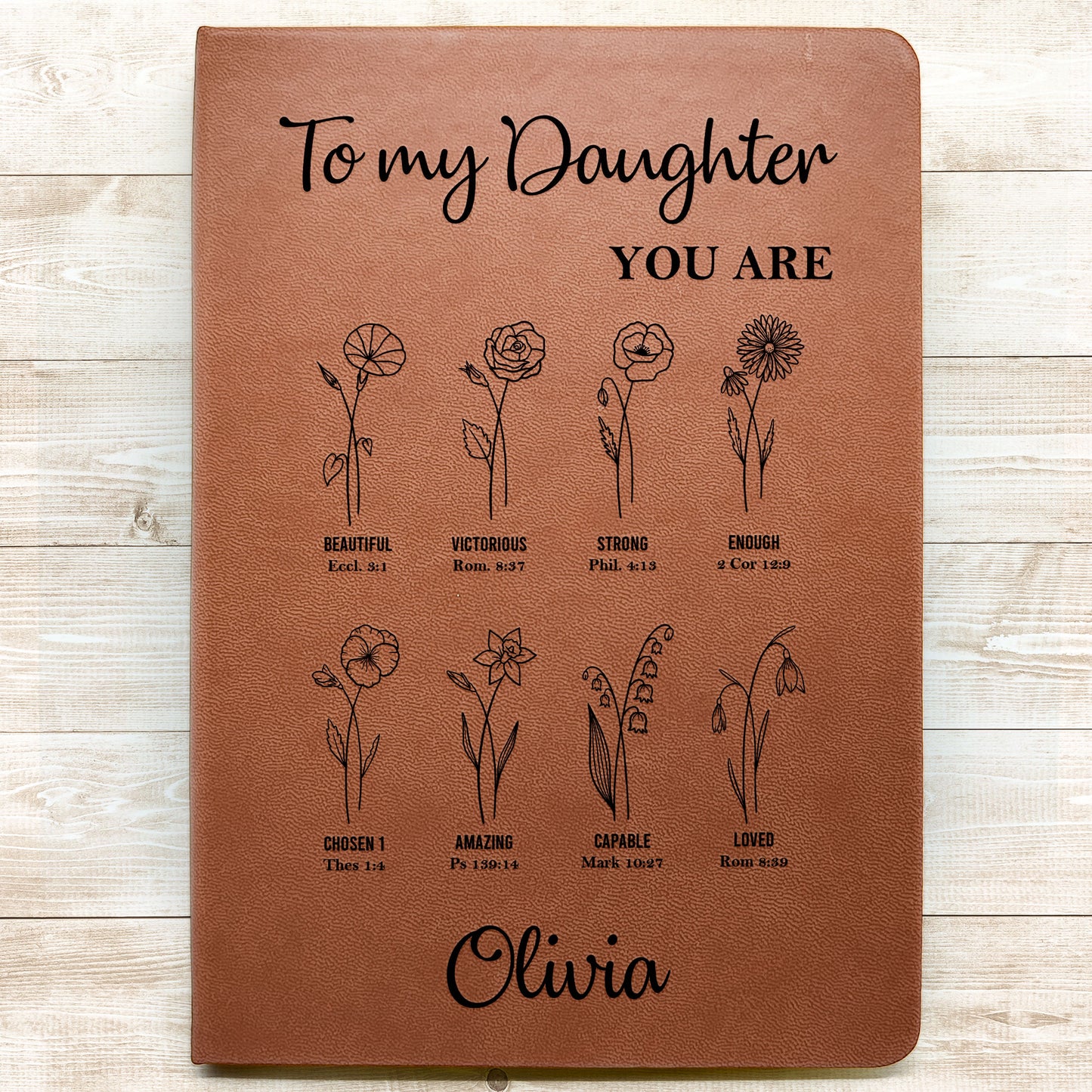 To My Daughter God Says You Are Christian Journal - Personalized Leather Journal