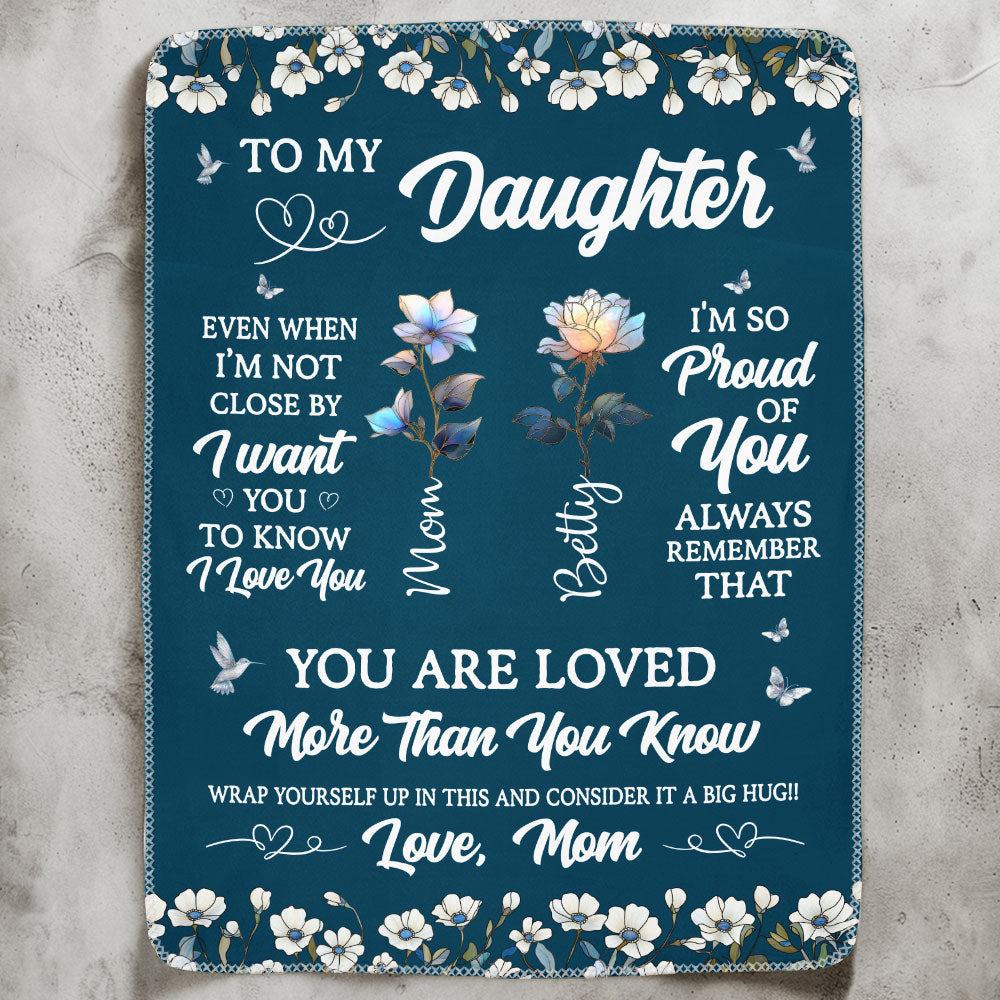 To My Daughter Granddaughter I Love You Birth Flower - Personalized Blanket