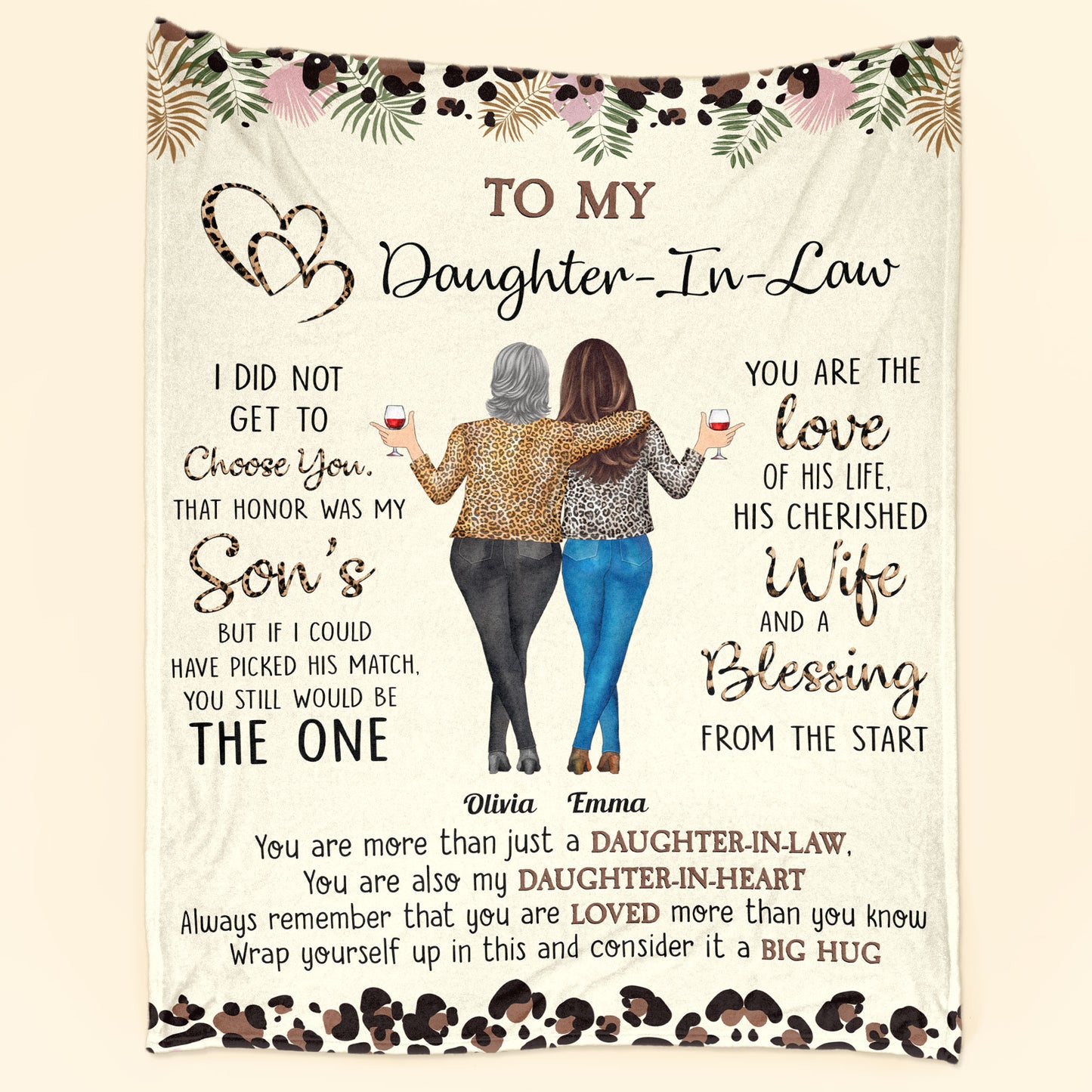 To My Daughter-In-Law You Are My Daughter-In-Heart - Personalized Blanket