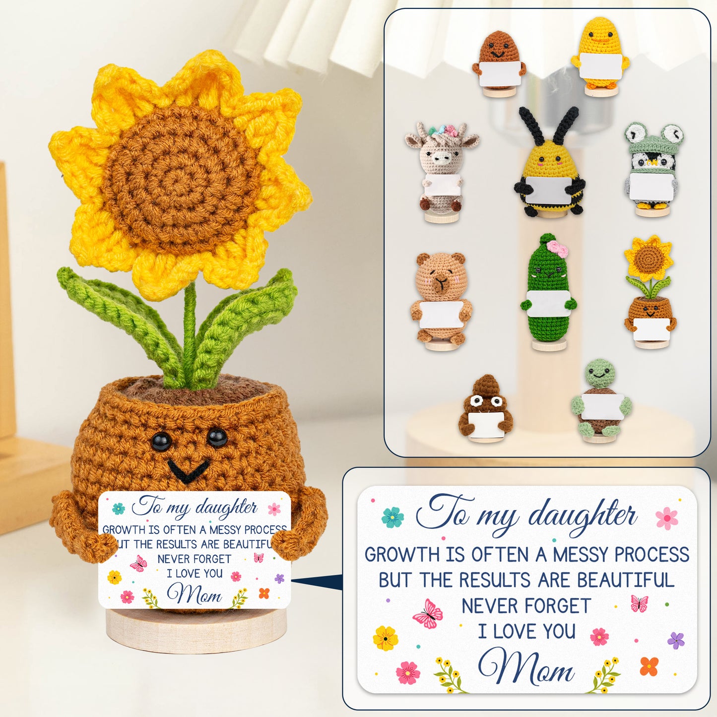 To My Daughter Inspirational Gifts - Crochet Doll With Custom Card