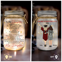 To My Daughter On Your Graduation Day - Personalized Mason Jar Light