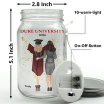 To My Daughter On Your Graduation Day - Personalized Mason Jar Light