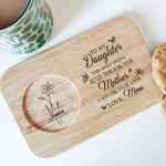 To My Daughter The Only Thing - Custom Engraved Wooden Tea & Biscuit Board