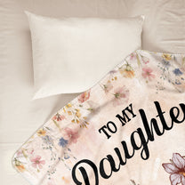 To My Daughter Think This As A Big Hug From Mom - Custom Birth Flower - Personalized Blanket