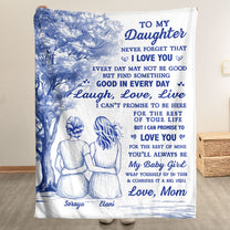 To My Daughter Toile De Jouy Style - Personalized Blanket