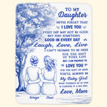 To My Daughter Toile De Jouy Style - Personalized Blanket