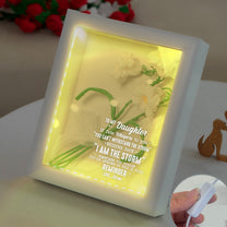 To My Daughter Whisper Back I Am The Storm - Personalized Crochet Flower Shadow Box With LED Light