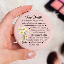 To My Daughter, Granddaughter, Niece Custom Birth Flower Affirmations - Personalized Compact Mirror