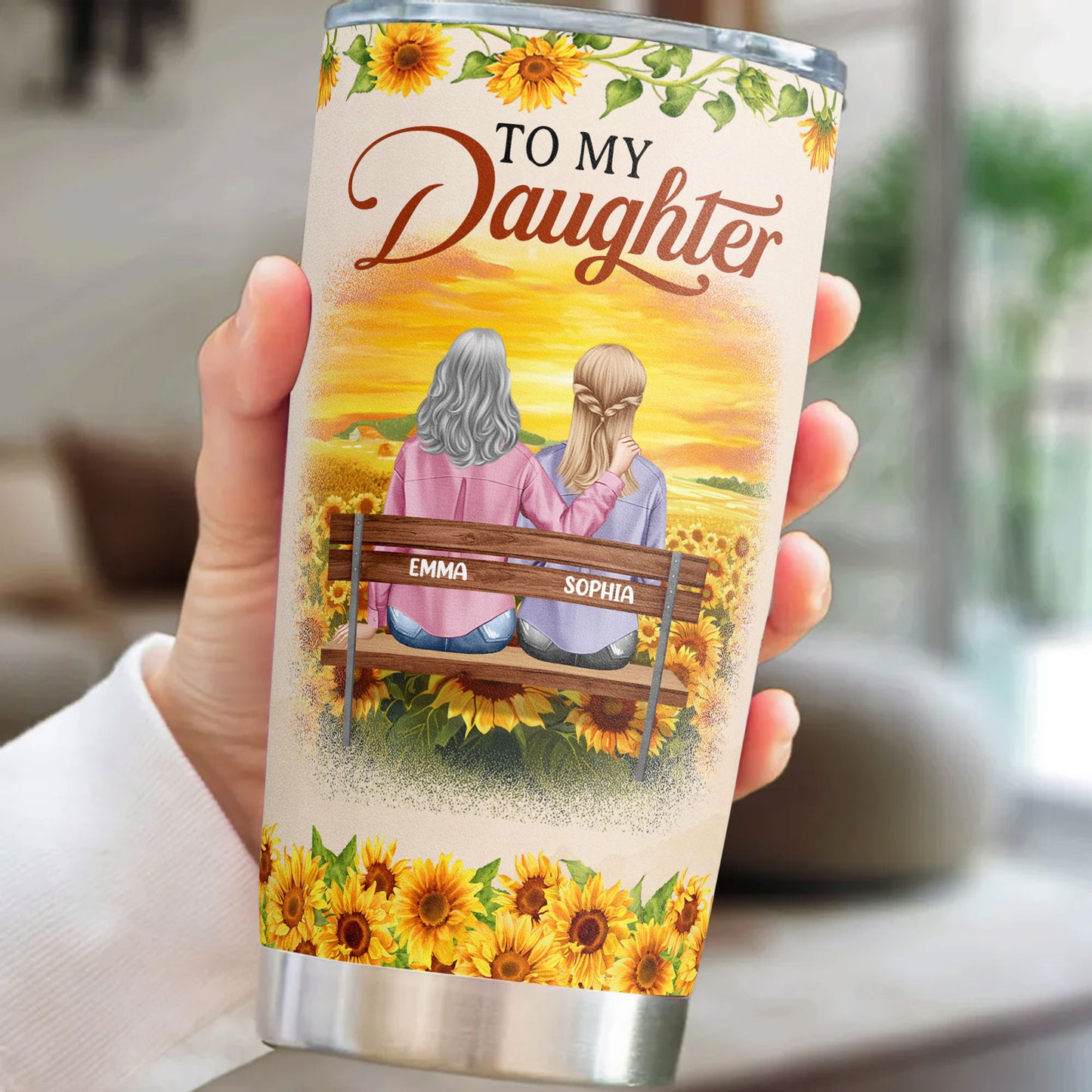 To My Daughter, Never Forget That I Love You - Personalized Tumbler Cup