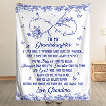 To My Granddaughter Infinity Birth Flower - Personalized Blanket