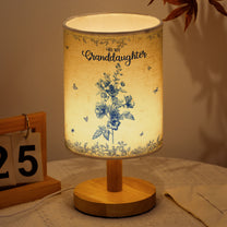 To My Granddaughter, Daughter Birth Flower Toile De Jouy - Personalized Fabric Lamp