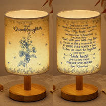 To My Granddaughter, Daughter Birth Flower Toile De Jouy - Personalized Fabric Lamp