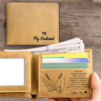To My Husband I Love You Forever And Always - Personalized Leather Wallet