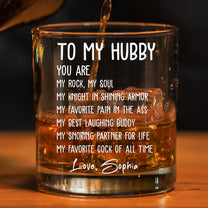 To My Husband You Are My Favorite Cock Of All Time - Personalized Whiskey Glass