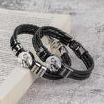 To My Man - Gift For Husband, Boy Friend - Personalized Photo Leather Bracelet
