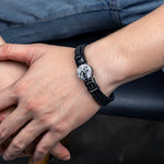 To My Man - Gift For Husband, Boy Friend - Personalized Photo Leather Bracelet