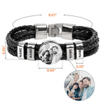To My Man - Gift For Husband, Boy Friend - Personalized Photo Leather Bracelet