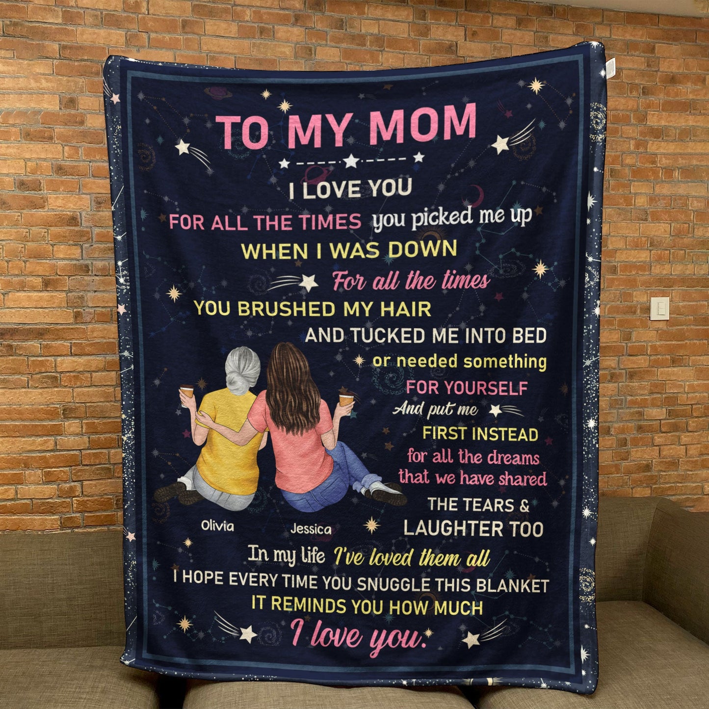 To My Mom Every Time You Hug The Blanket I Love You - Personalized Blanket