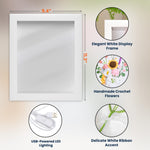 To My Mom I Love You For All The Times - Personalized Crochet Flower Shadow Box With LED Light