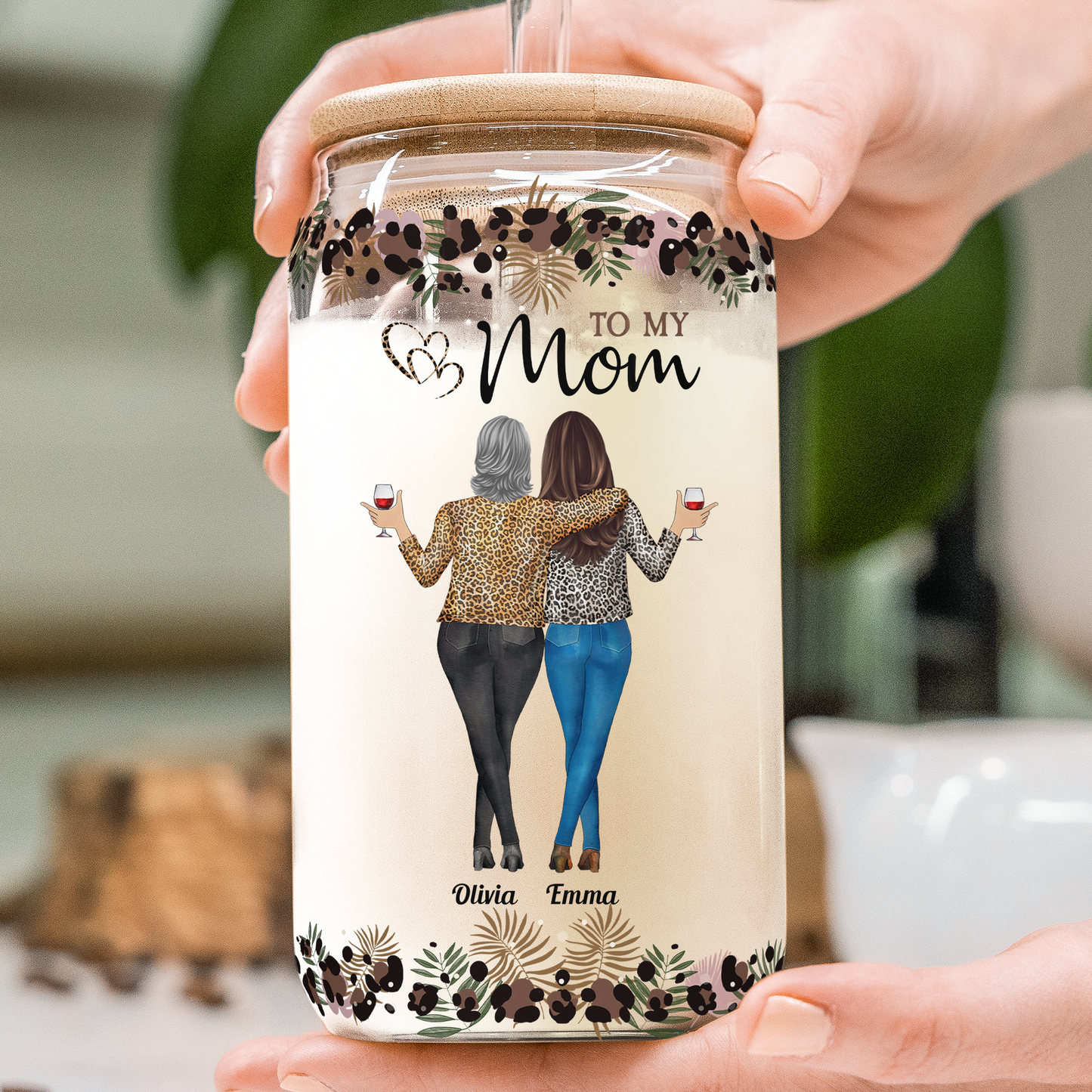 To My Mom I Love You For All The Times You Picked Me Up - Personalized Clear Glass Cup