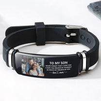 To My Son Believe In You As Much As I Believe In You - Personalized Photo Bracelet
