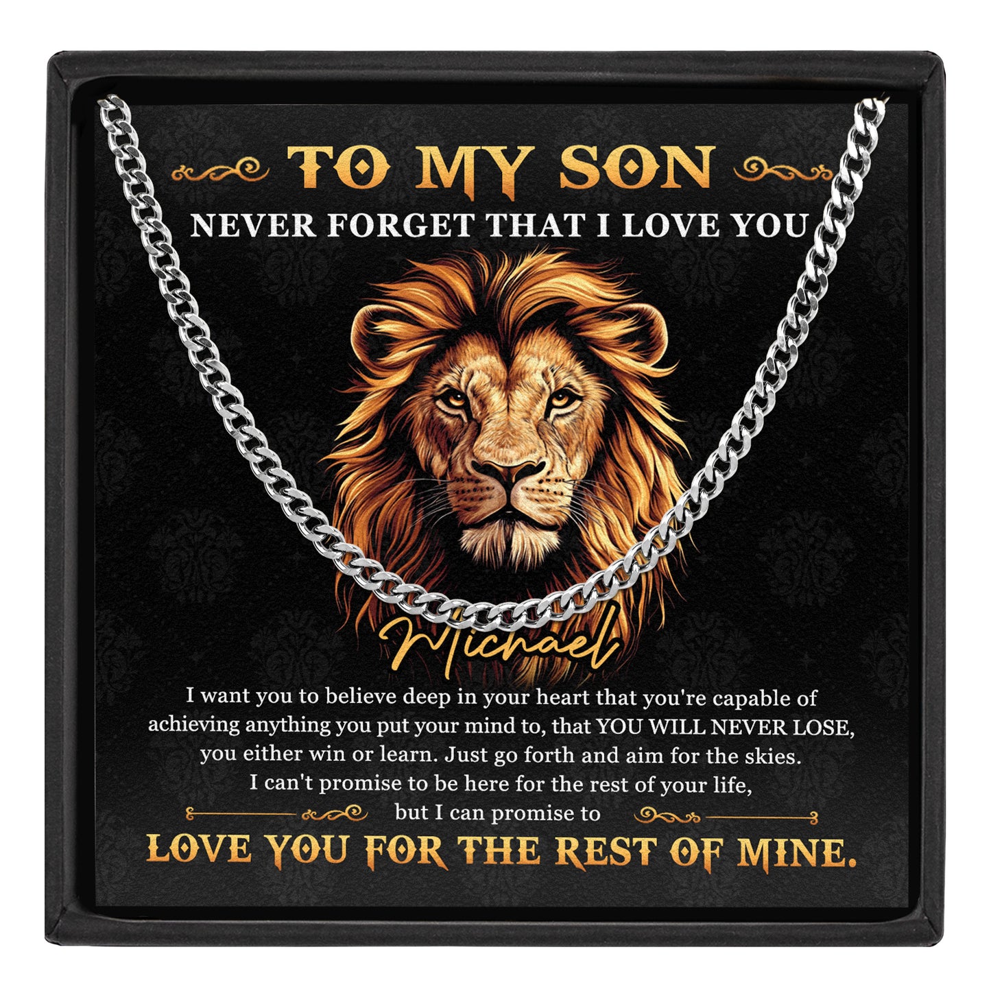 To My Son Gift From Mom/Dad - Personalized Men's Cuban Link Chain