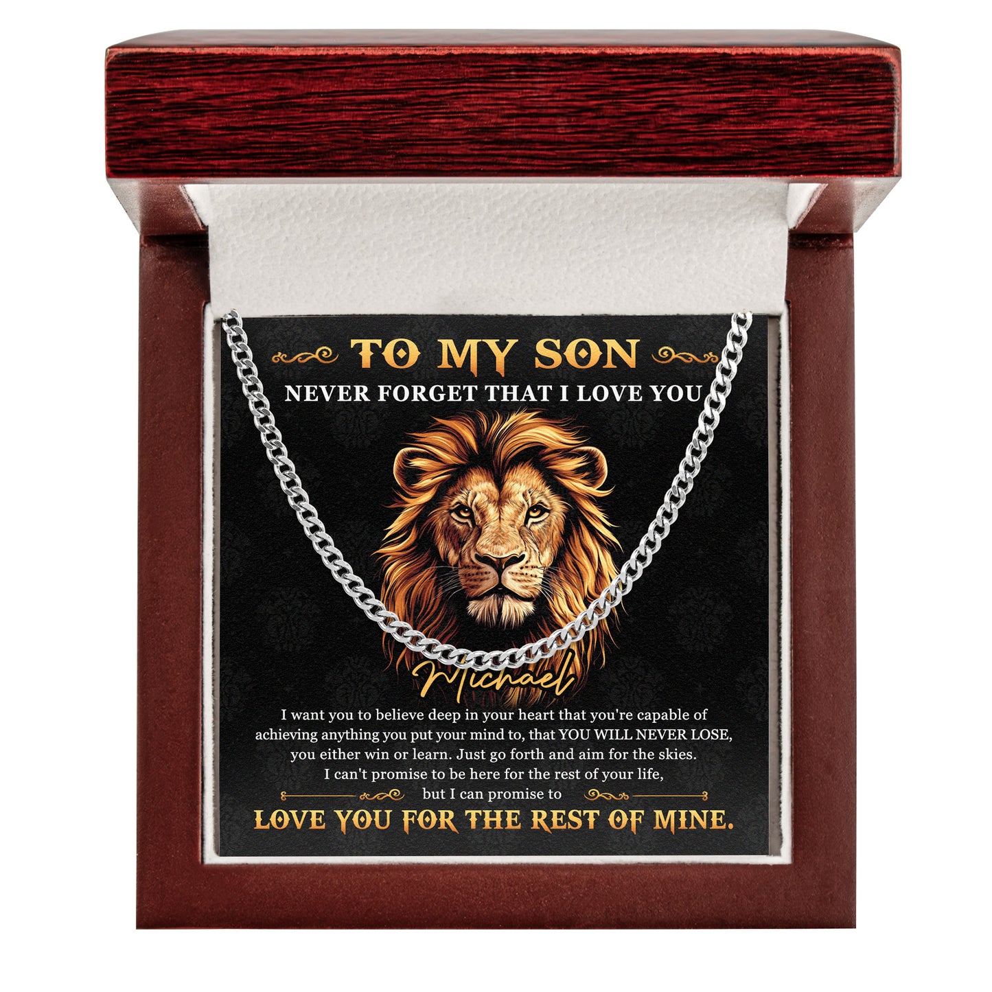 To My Son Gift From Mom/Dad - Personalized Men's Cuban Link Chain
