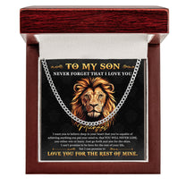 To My Son Gift From Mom/Dad - Personalized Men's Cuban Link Chain