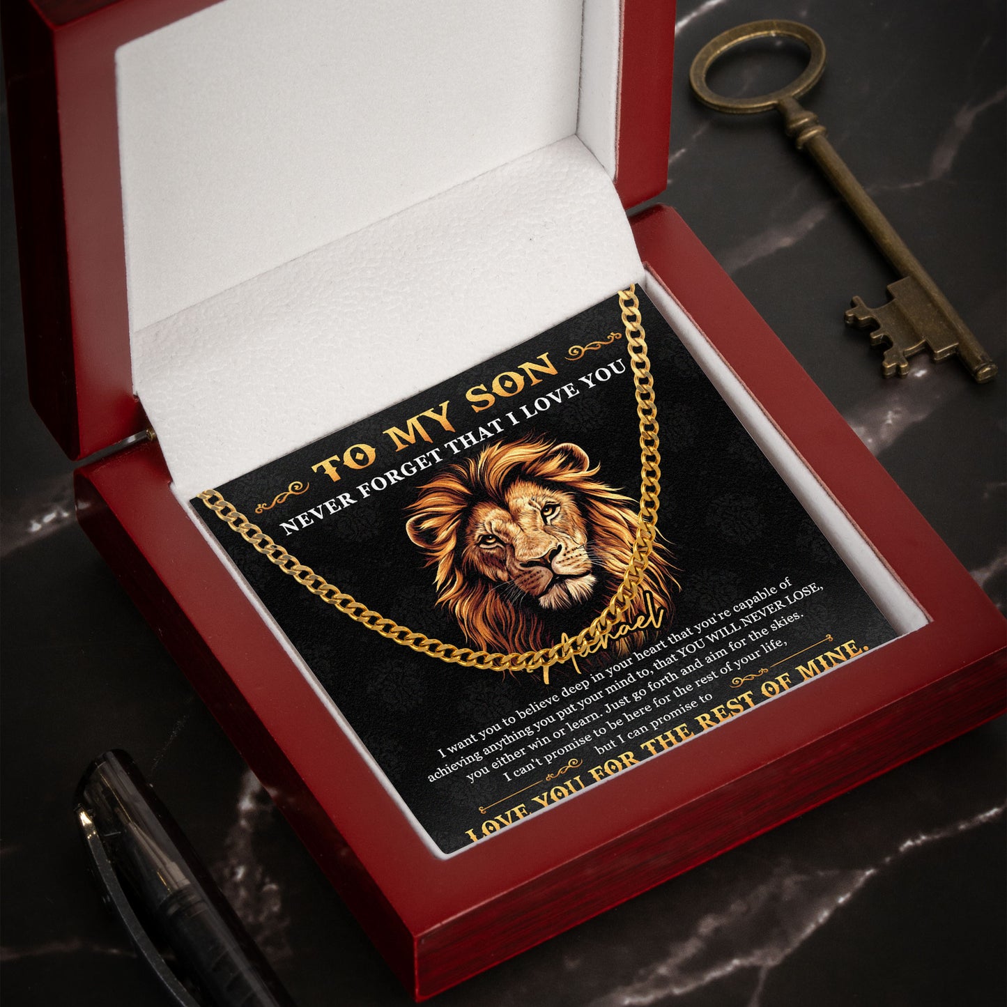 To My Son Gift From Mom/Dad - Personalized Men's Cuban Link Chain