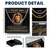 To My Son Gift From Mom/Dad - Personalized Men's Cuban Link Chain