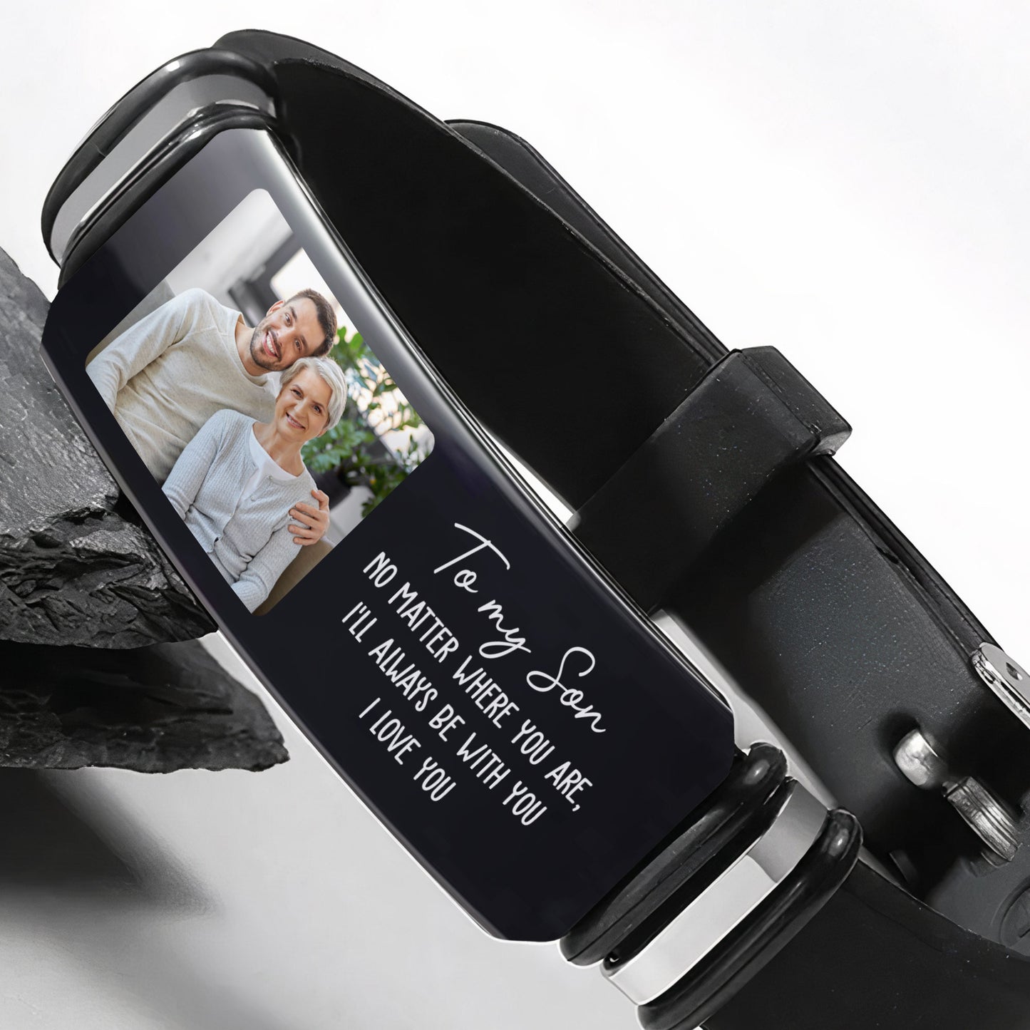 To My Son I'll Always Be With You I Love You - Personalized Photo Bracelet